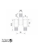 نقشه لولا سه تیکه مکعبی پیچ 6 Hinge 401-1-8x8
