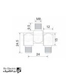 نقشه لولا سه تیکه مکعبی پیچ 8 Hinge 403-1-12x12